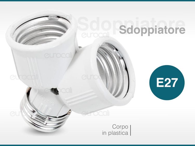 Adattatore Sorgente Luminosa E27 Miratic | Sdoppiatore Per Lampadine | Finitura Bianca | 230V 50Hz