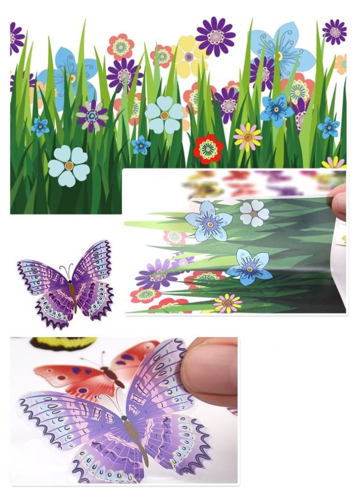 Removable Reusable Flower & Butterfly Floral Art Decal Window Wall Stickers eBay