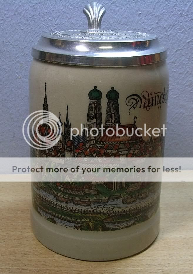 Vintage German Lidded Beer Stein Munich # CD  