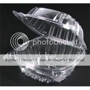 125pc Clear Hinged Lid Plastic Containers  