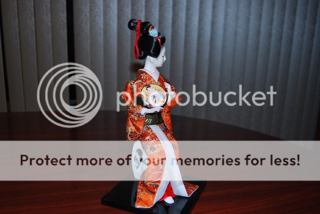 Vintage HANDMADE SILK BRODADE JAPANESE GEISHA DOLL Sitting and Holding 