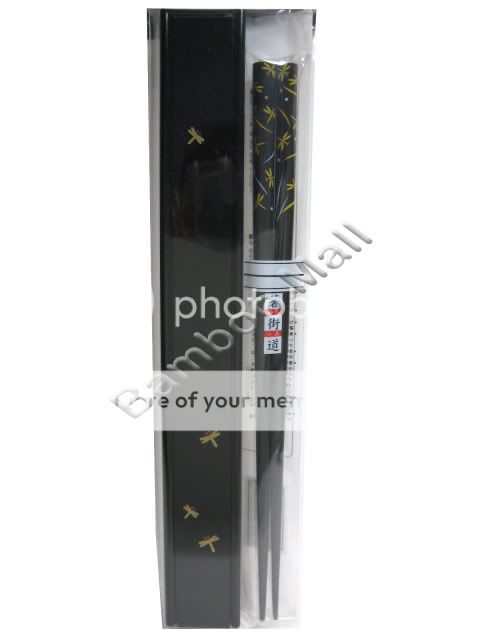 Japanese Dragonfly Lacquer Chopsticks Case Set   BLACK  