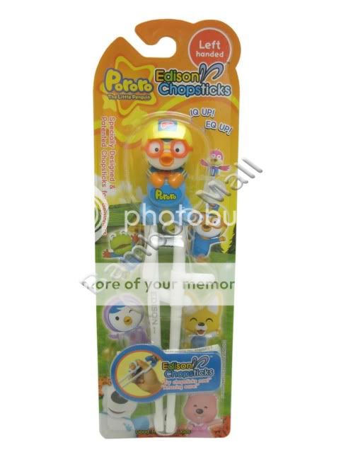 PORORO EDISON PENGUIN TRAINING CHOPSTICKS  LEFT HANDED  