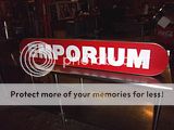 72” “Emporium” Oval Outdoor Lighted Plaza Sign With Raceway Neon 