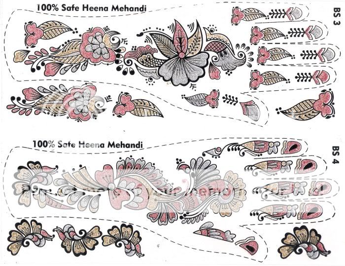 Mehndi Mehendi Henna Handschmuck als Transfer Tatoo Sticker 802